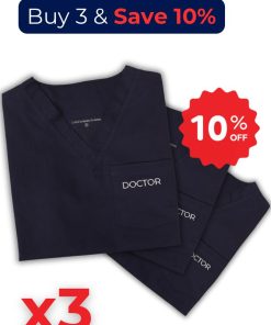 ScrubRx Premium Scrub Set with Zipped Pockets - 3 PACK