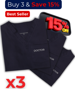 ScrubRx Premium Scrub Set with Zipped Pockets - 3 PACK